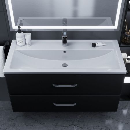 Раковина из искусственного камня Uperwood Foster 291020344 100х50 полувстраиваемая цвет белый