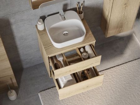 Раковина мебельная керамическая Santek Одри Soft 42 1.WH50.1.709 40х40 накладная цвет белый 1 отверстие под смеситель