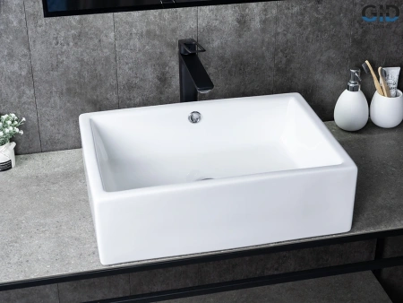 Раковина керамическая Gid Geométrico 51125 50х40 накладная цвет белый без отверстий под смеситель