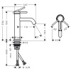 Смеситель Hansgrohe Tecturis S 73311140 на раковину бронза
