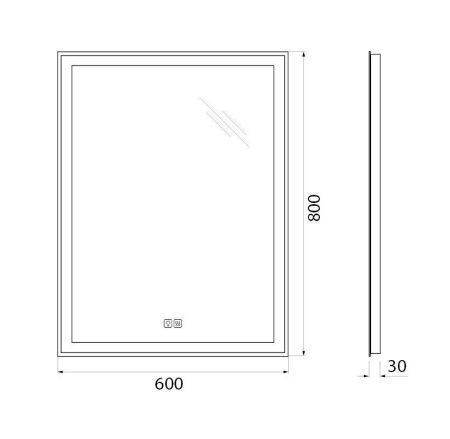 Зеркало с подсветкой и антизапотеванием BelBagno SPC-GRT-600-800-LED-TCH-WARM 60х80 подвесное