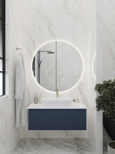 Тумба со столешницей La Fenice TERRA NFNC-01-TER-BG-100-3-GG 102х37х47 подвесная цвет синий - фото 5