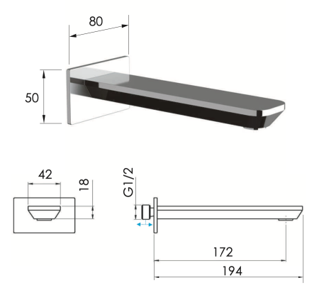 Излив Daniel Tiara TA4704DP настенный золото брашированное