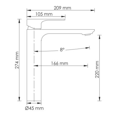 Смеситель WasserKRAFT Mindel 8500 8503H на раковину/столешницу белый