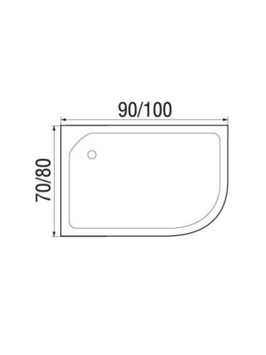 Душевой поддон WEMOR 90/80/24 L (10000006055) 90х80 акрил белый - фото 2