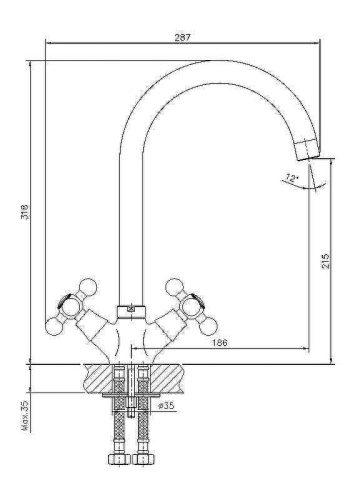 Cмеситель Haiba HB4119-5 на мойку сатин - фото 2