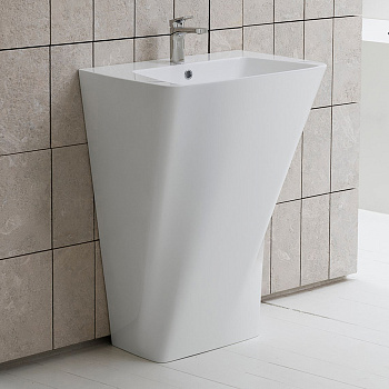 Раковина из санфаянса Azzurra Hera HELF06343T0MBI*1 63х43 напольная цвет белый 1 отверстие под смеситель