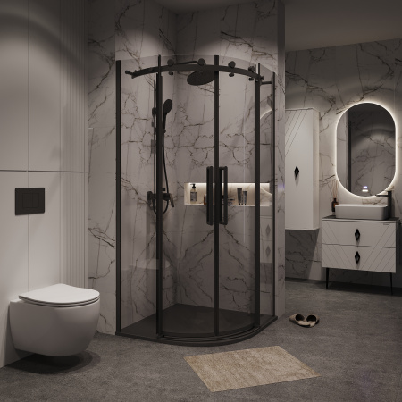 Душевой уголок Grossman Classic 301.K33.04.9090.21.00 90х90 стекло прозрачное профиль черный матовый без поддона