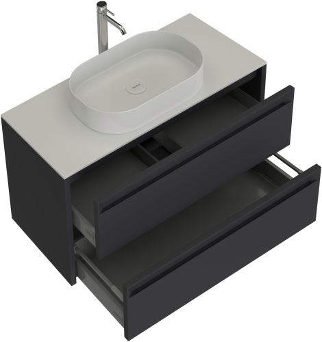 Тумба под раковину Allen Brau Fantasy 2.0 1.11001.AM 2.0 80х46х62 подвесная цвет черный - фото 2
