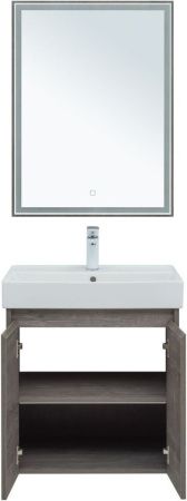 Комплект мебели: тумба с раковиной + зеркало Aquanet Nova Lite 00302533 60х50 напольный цвет коричневый