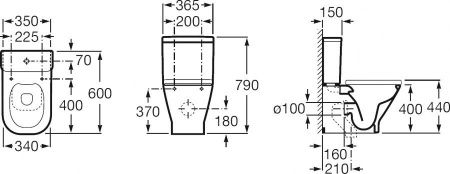 Чаша унитаза напольная Roca The gap 734273700H цвет белый без бачка без сиденья безободковая смыв торнадо