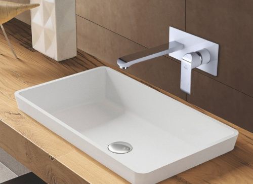 Смеситель для раковины Rose R2141F встраиваемый в стену белый/хром - фото 4