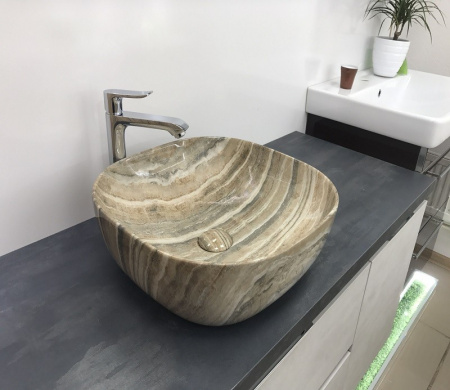 Раковина из санфаянса CeramaLux 543 44х44 накладная цвет многоцветный