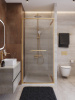Душевая дверь Cezares LUX LUX-B-FS-1-100-C-BORO 100х195 стекло прозрачное профиль золото