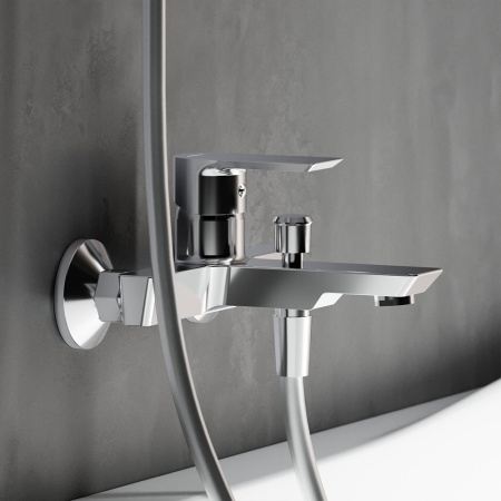 Смеситель для ванны и душа Damixa Apollo 471000001 настенный хром без термостата