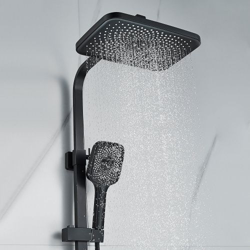 Душевая стойка Shevanik S7036H настенная цвет черный - фото 5