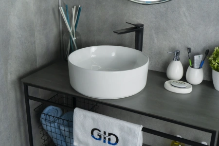 Раковина керамическая Gid Esfera 51144 40х40 накладная цвет белый без отверстий под смеситель