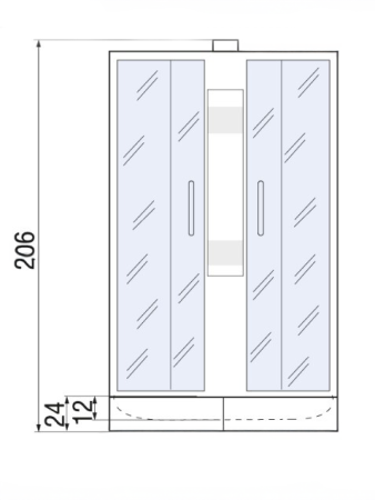 Душевая кабина River NARA 10000000717 90х90 четверть круга без крыши ориентация универсальная