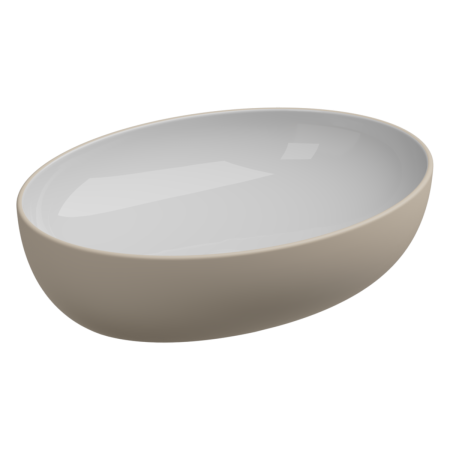 Раковина керамическая GSG Ceramic Design Easy EALAVOV55BI000/034 55х42 накладная цвет белый/бежевый без отверстий под смеситель