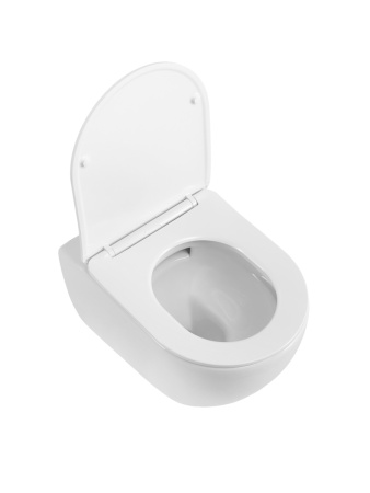 Унитаз подвесной Cezares STYLUS-TOR CZR-546-TH-TOR/SC белый с сиденьем микролифт безободковый смыв торнадо