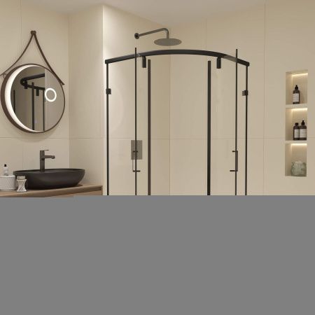 Душевой уголок RGW Classic 72095588-14 80х80 стекло прозрачное профиль черный без поддона