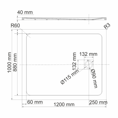 Душевой поддон WasserKRAFT Rhin 44T 44T10 120x100 искусственный камень белый - фото 4