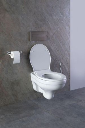 Чаша унитаза подвесная Logan 00302576 цвет белый без сиденья безободковая каскадный смыв