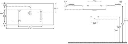 Раковина керамическая Allen Brau Fantasy 4.11014.20 100х50 встраиваемая цвет белый 1 отверстие под смеситель