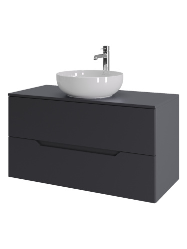 Тумба с раковиной Orange Line Li-100TugMDF+B07-420W 101х46х67 цвет серый - фото 2