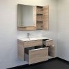 Зеркало-шкаф Comforty Варна 00-00009918CF 90х80 подвесной цвет бежевый/белый