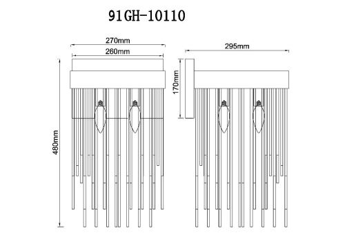 Светильник настенный Garda Decor 91GH-10110 - фото 4