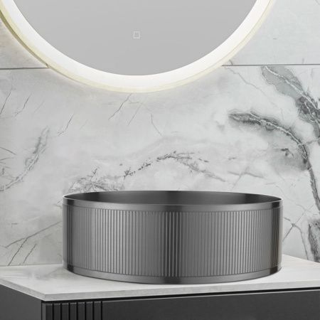 Раковина из нержавеющей стали AltroBagno Costoso AltroBagnoCostoso001006MtGr 40х40 накладная цвет оружейная сталь