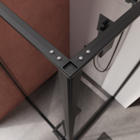 Душевой уголок Cezares LINER LINER-A-1-90-C-NERO-R 90х90 стекло прозрачное профиль черный без поддона