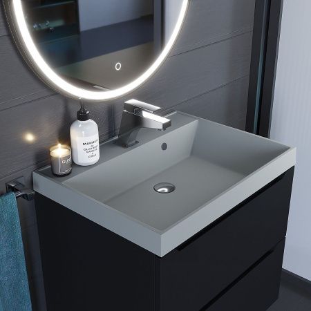 Раковина из искусственного камня Uperwood Classic Quartz 291030015 60х50 полувстраиваемая цвет серый