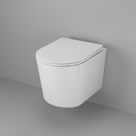 Унитаз подвесной Grossman Thin Rim GR-5602S белый с сиденьем микролифт безободковый каскадный смыв