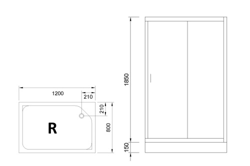 Душевой уголок Royal Bath HP RB8120HP-C-CH-R 120х80 стекло рифленое профиль хром глянцевый - фото 5
