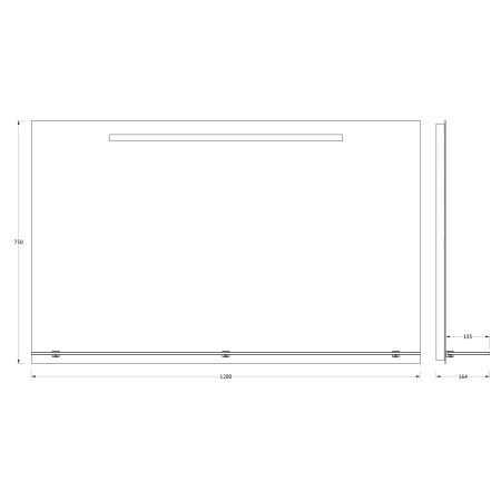 Зеркало с подсветкой Evoform Ledline-S BY 2159 120х80 подвесное