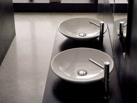 Раковина из сантехнического фаянса Scarabeo Thin-Line 8044 50х50 накладная цвет белый 1 отверстие под смеситель