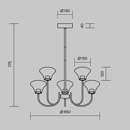 Люстра на штанге Maytoni Dynasty Modern MOD402PL-L20BS3K