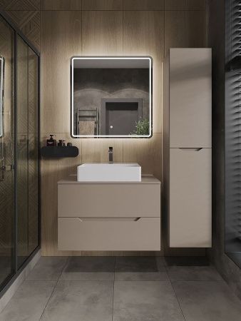 Тумба с раковиной Orange Line Li-80TuLMDF+B04-500W 80х50 цвет бежевый