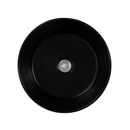 Раковина из сантехнического фарфора Aquatek AQ5118-MB 40х40 накладная цвет черный без отверстий под смеситель