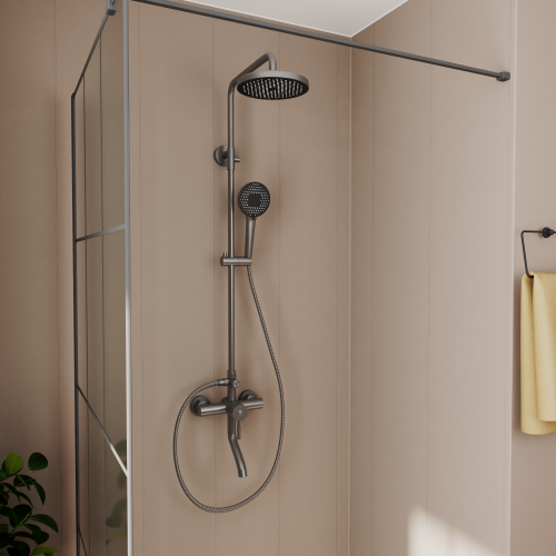 Душевая стойка Rush Melos SUS1101-40Grey настенная цвет графит - фото 3