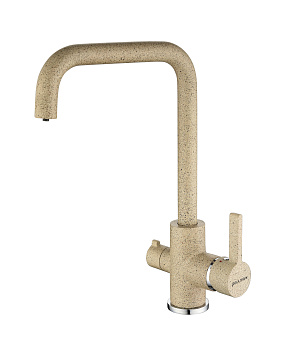 Смеситель для кухни Paulmark LOGAS Lo213021-302 на раковину песочный без термостата