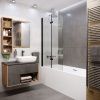 Душевая шторка на ванну Grossman GR-106110BLACK 110х150 стекло прозрачное профиль черный ориентация универсальная