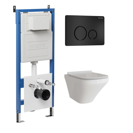 Инсталляция + кнопка смыва + унитаз Grossman Style 97.4440S.05.21M