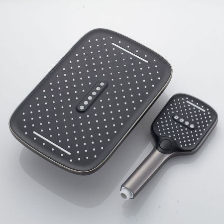 Душевая система Shevanik S4035T встраиваемая в стену цвет оружейная сталь