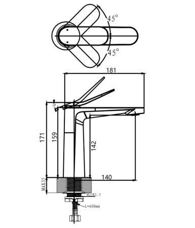 Смеситель Arrow AMP11868CP на раковину хром