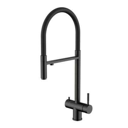 Смеситель для кухни Knotlor Infinity SS-16/GM на мойку вороненая сталь