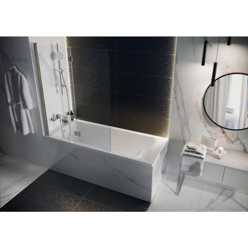 Душевая шторка на ванну Roca CAPITAL 7.M411.1.512.M 115x140 стекло прозрачное профиль хром - фото 2