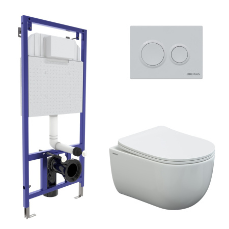 Комплект унитаз с инталляцией и клавишей смыва Berges NOVUM 043239